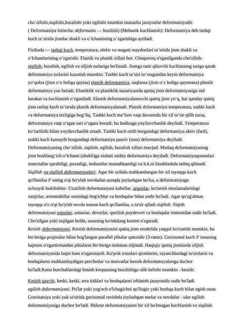 Deformatsiya va uning turlari 2