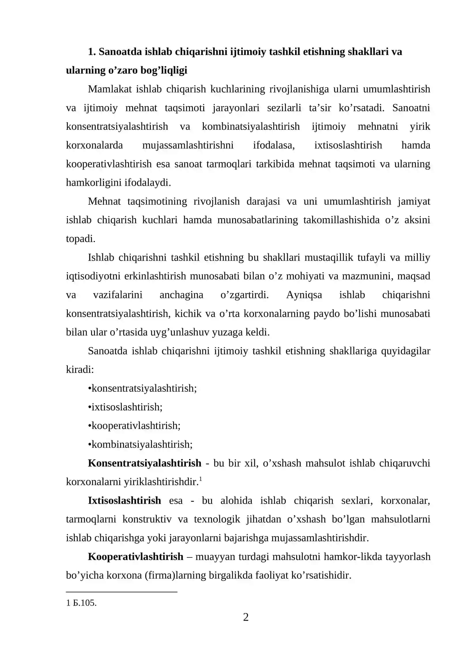 Ishlab chiqarishni ijtimoiy tashkil etish 2