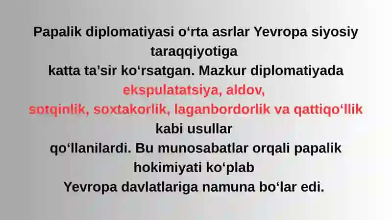 Papalik diplomatiyasi 2