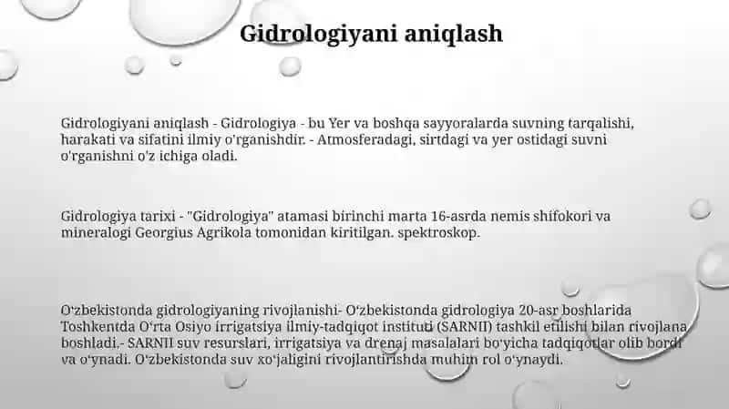 Gidrologiya Fanining Rivojlanish Tarixi 2