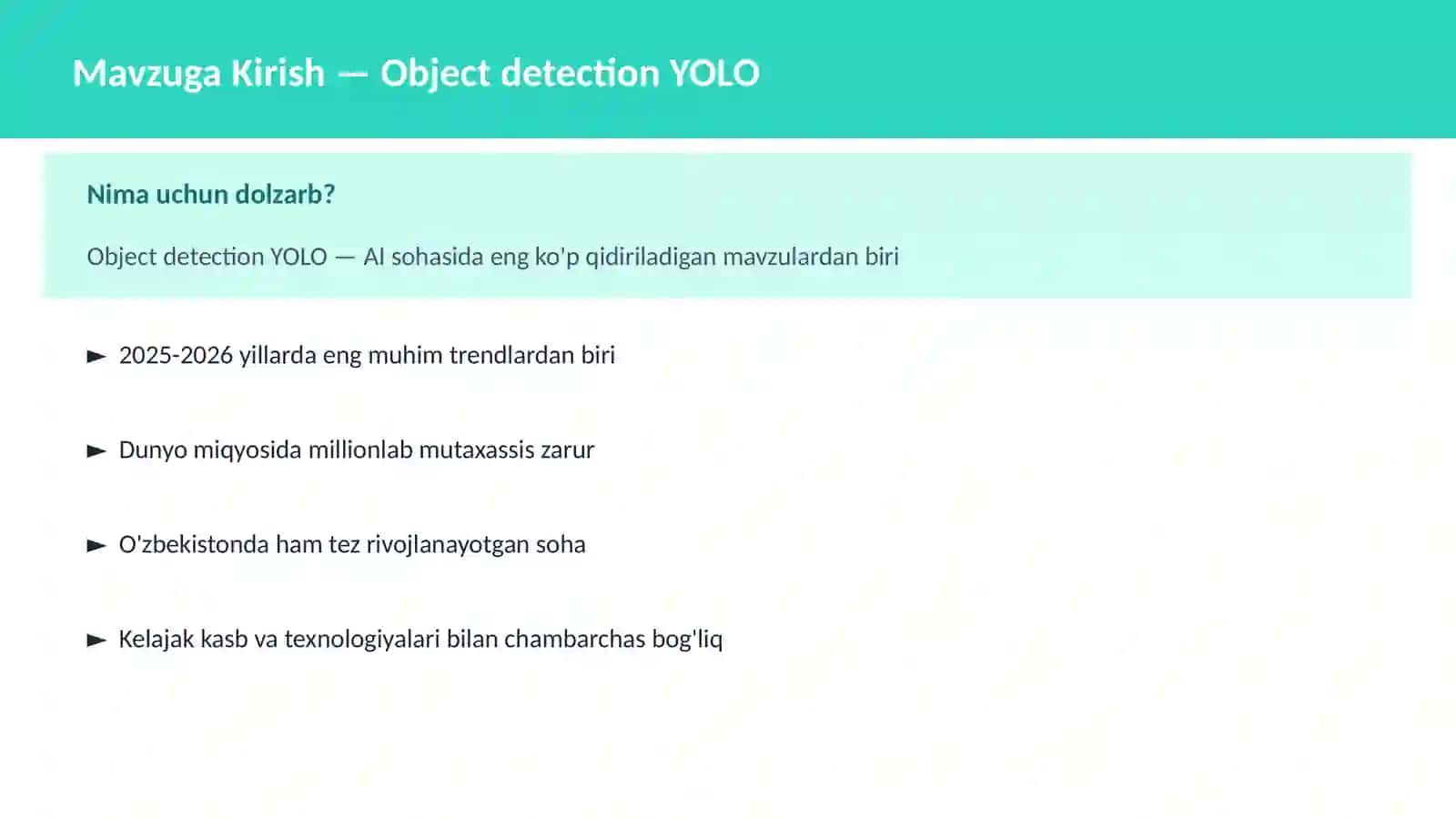 AI | DEEP LEARNING VA NEYRON TARMOQLAR 2