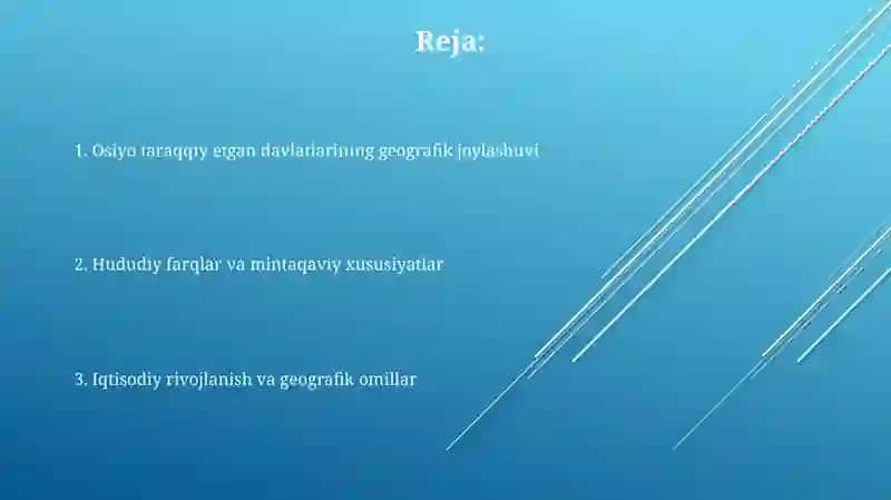 Osiyoda rivojlangan davlatlar geografiyasi 2