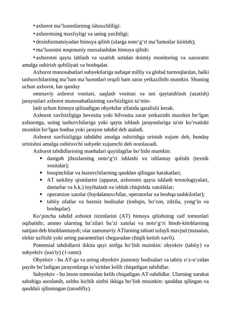 AXBOROT XAVFSIZLIGINI TA’MINLASH USULLARI 2