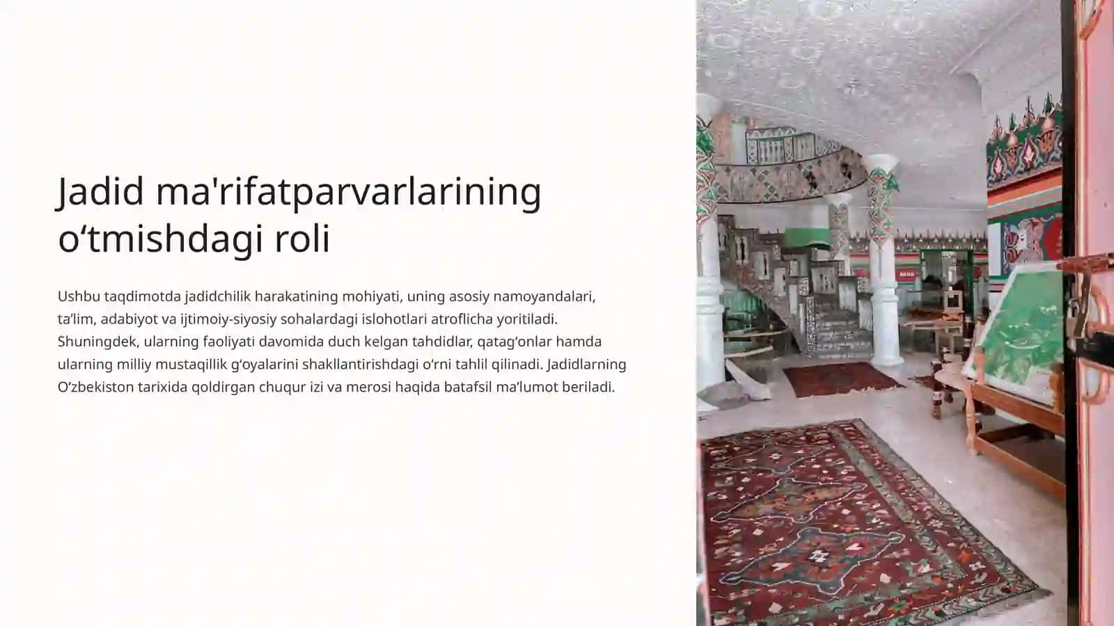 Jadid ma'rifatparvarlarining oʻtmishdagi roli 2