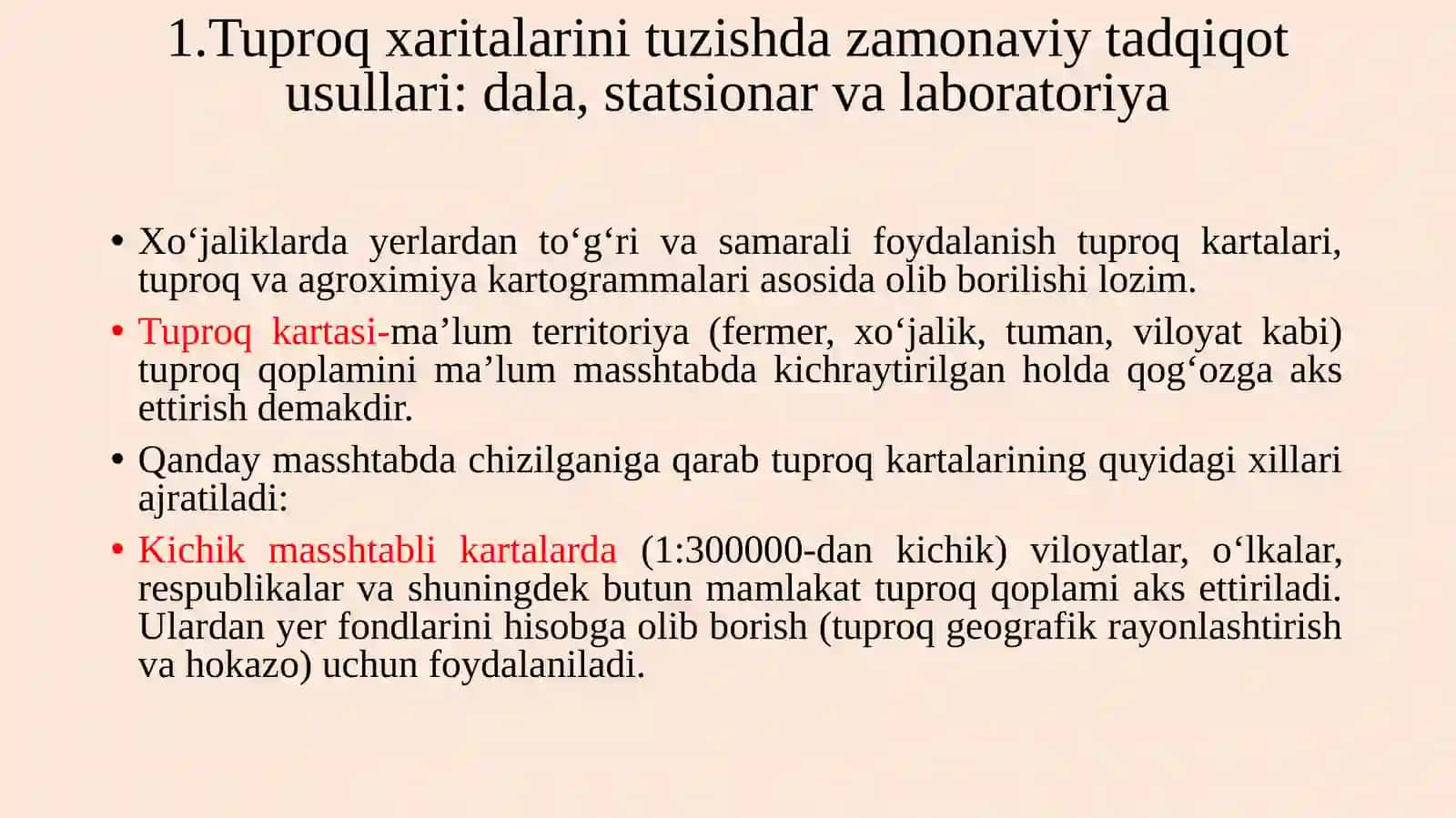 Tuproq xaritalari va ulardan qishloq xo`jaligida foydalanish 2