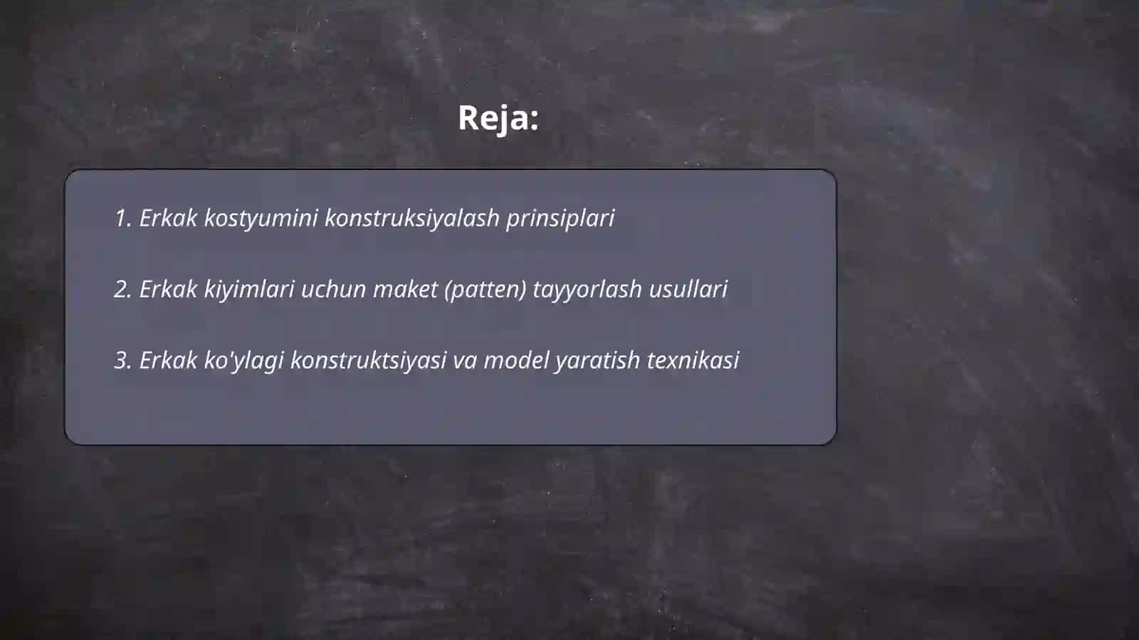 Erkaklar kostyumlarini konstruksiyalash va modellashtirish 2