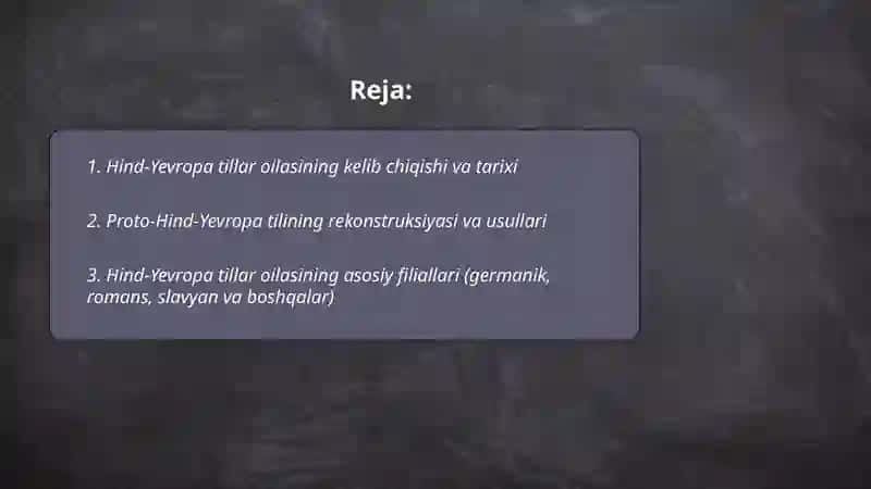 Hind-Yevropa Tillar Oilasi 2