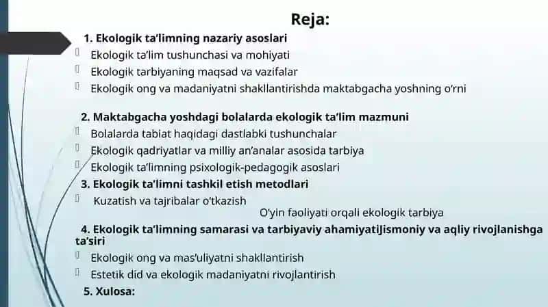 maktabgacha yoshdagi bolalar bilan ekologik ta'lim olib borishning nazariy asoslari 2
