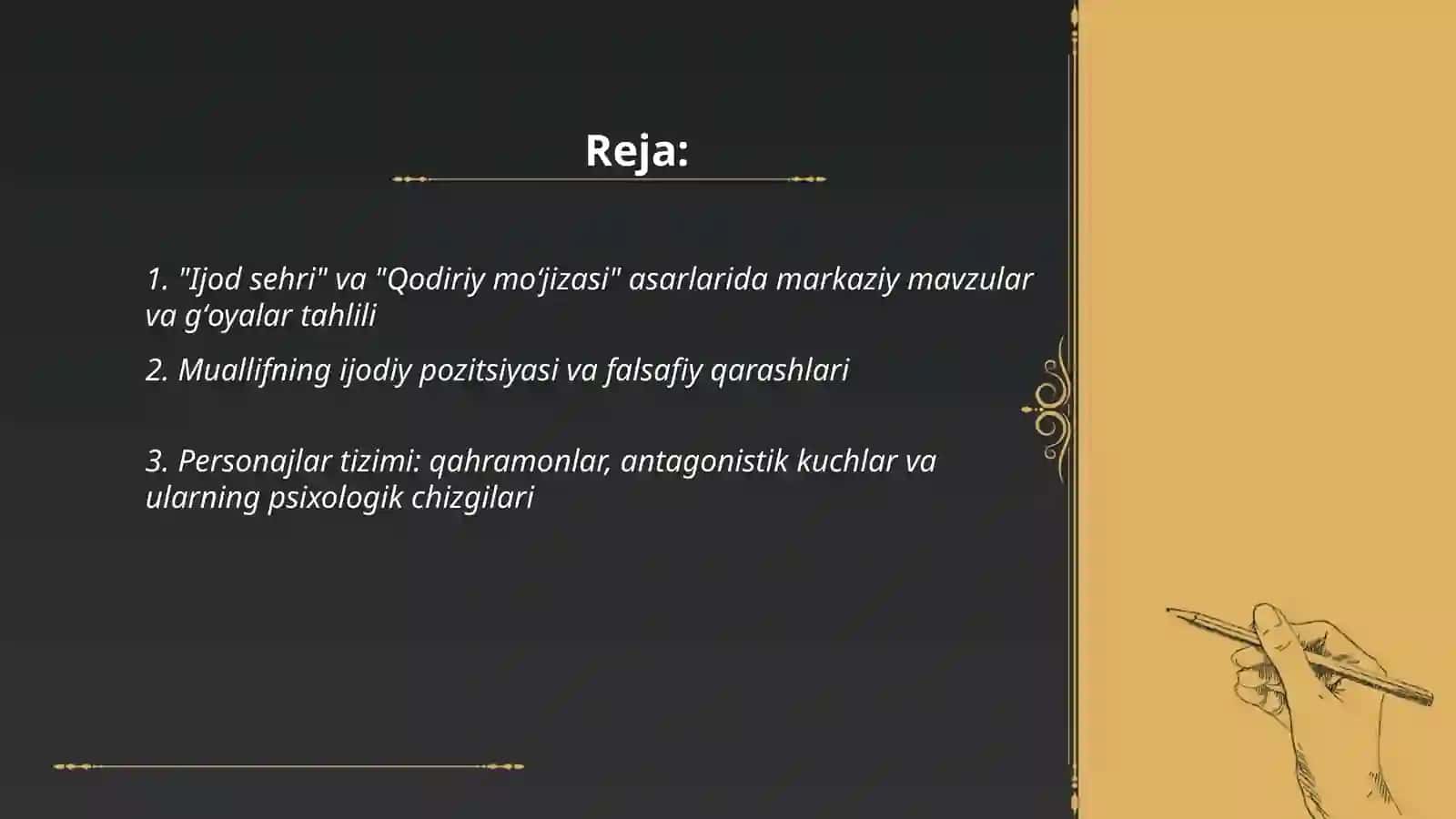 Umarali Normatovning "Ijod sehri","Qodiriy moʻjizasi"kitoblari tahlili 2