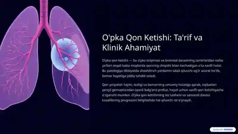 O'pka Qon Ketishi: Diagnostika va Davolash Asoslari 2
