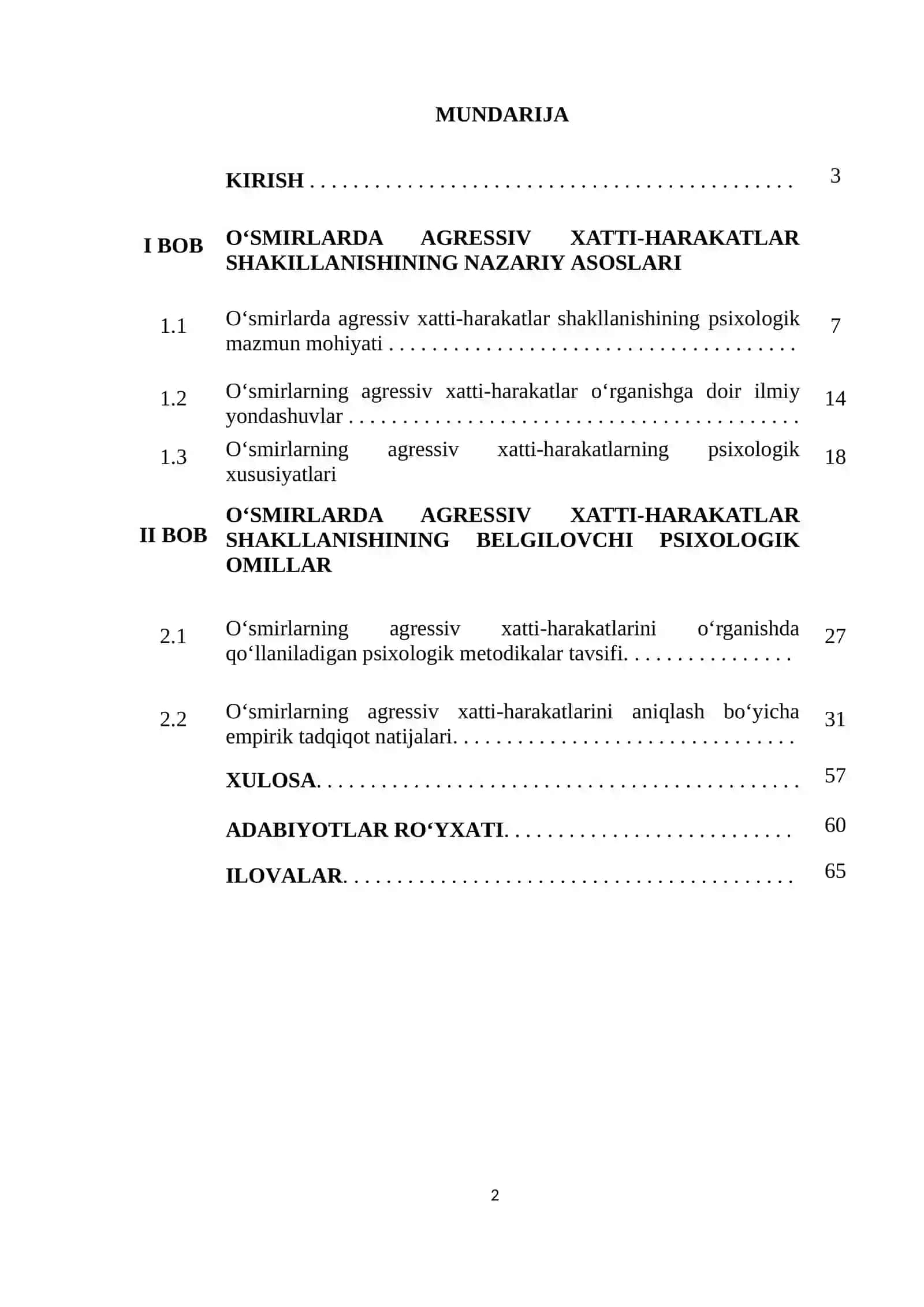 O‘SMIRLARDA AGRESSIV XATTI-HARAKATLAR SHAKLLANISHINING BELGILOVCHI PSIXOLOGIK OMILLAR 2