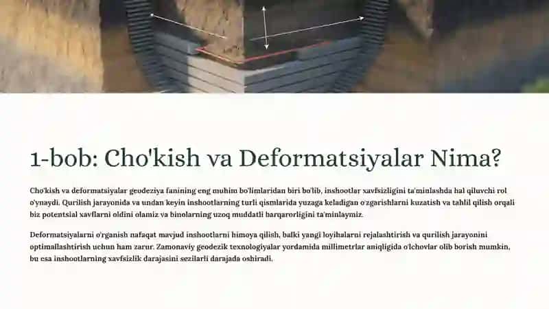 Cho'kish Parametrlari va Deformatsiyalar: Zamonaviy Geodeziya Asoslari 2