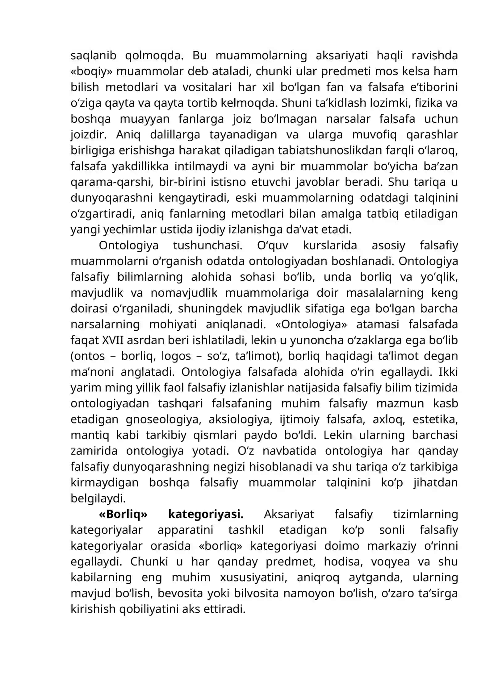 Borliq (ontologiya) va rivojlanish falsafasi 2