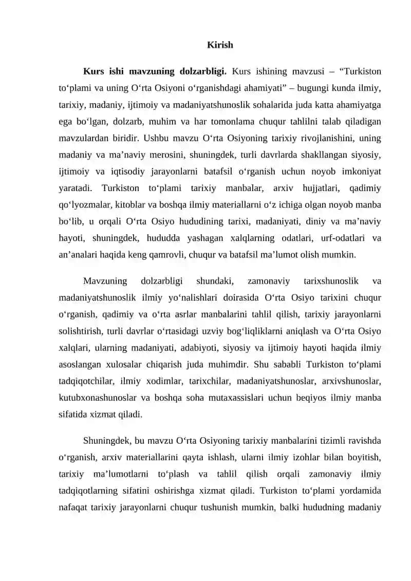 Turkiston to’plami va uning O’rta Osiyoni o’rganishdagi ahamiyati 2