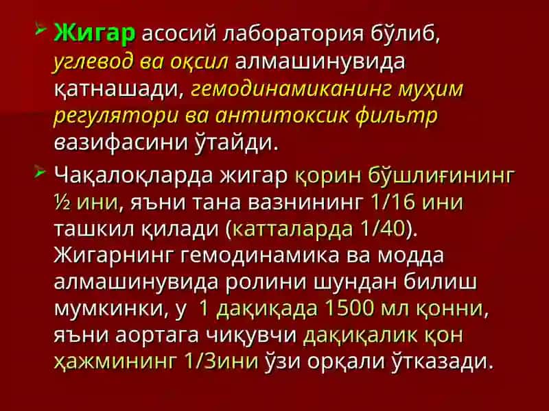 ЖИГАР, ЎТ ЙЎЛЛАРИ, ЎТ ПУФАГИ ЖАРРОҲЛИК АНАТОМИЯСИ.ЖИГАР ВА ЎТ ЙЎЛЛАРИДА БАЖАРИЛАДИГАН ОПЕРАЦИЯЛАР 2