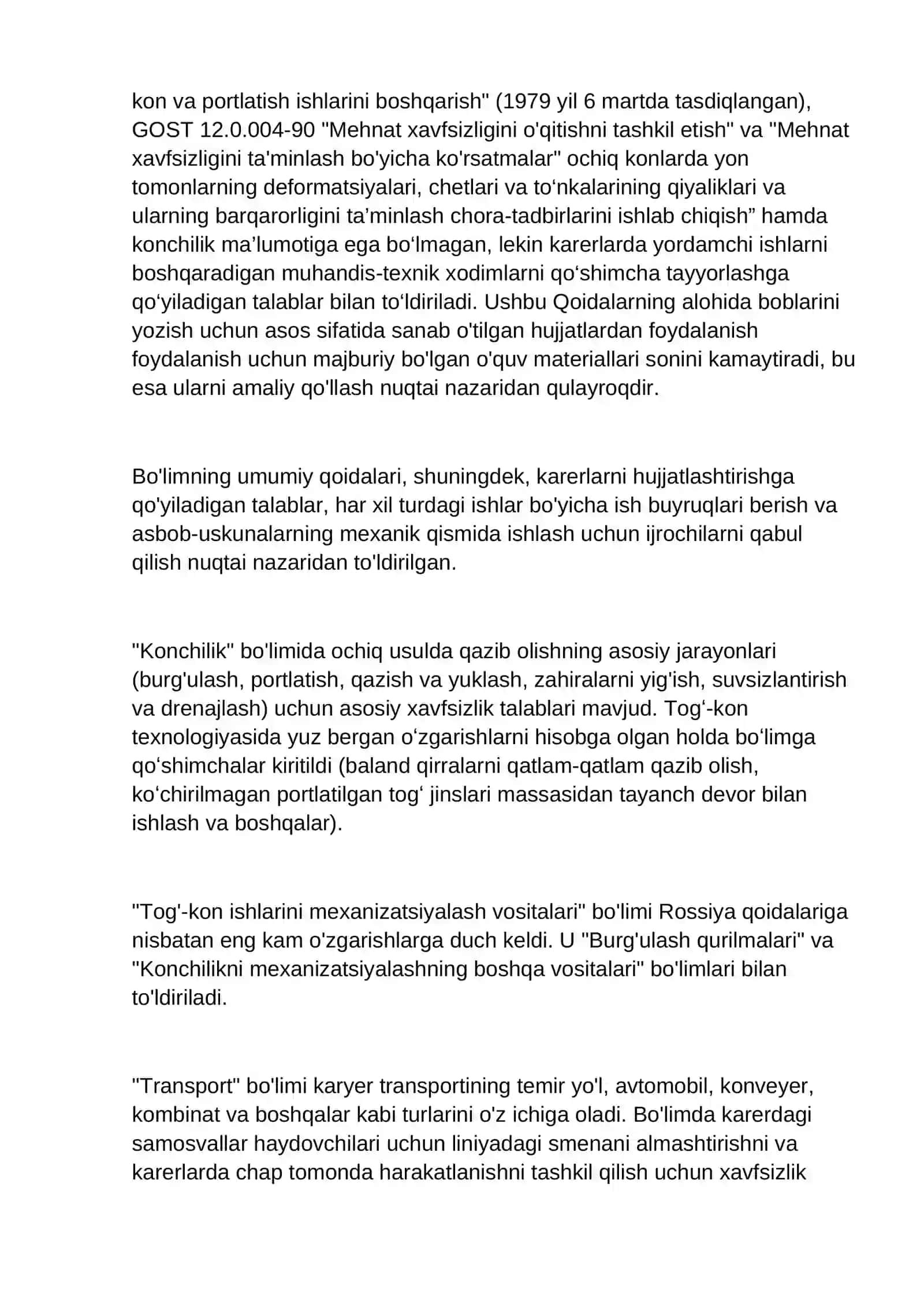 Amaliy mashg'ulot: Ochiq kon ishlarini olib borishda texnika xavfsizligi 2