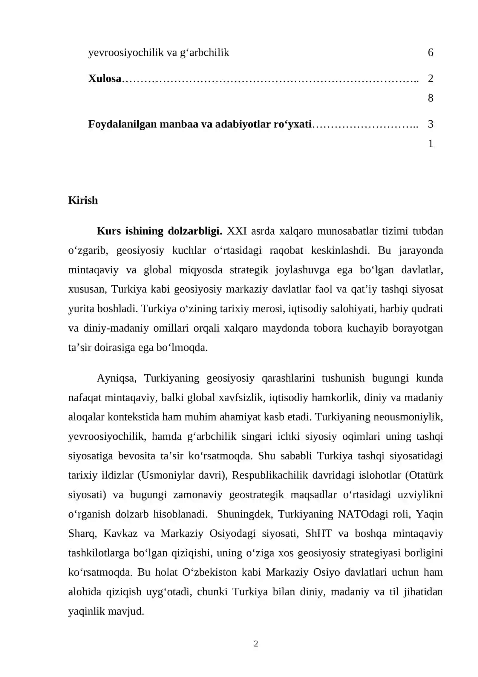 Turkiya geosiyosati maktabi va asosiy ta'limot yo'nalishlari 2