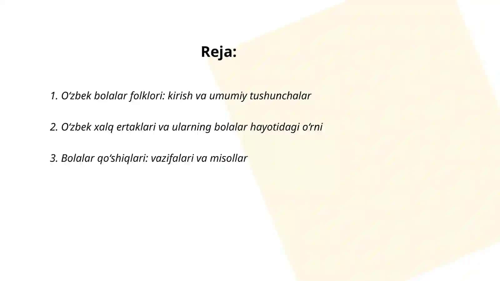 Oʻzbek Bolalar folklorini tahlil qilish va misollar keltirish 2