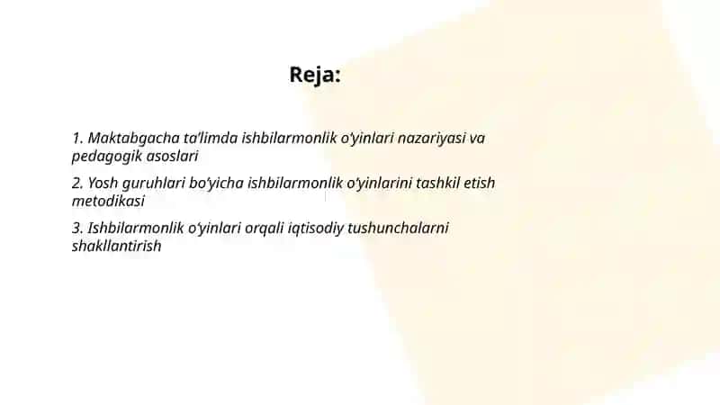 Maktabgacha ta’lim tashkilotlarida ishbilarmonlik o‘yinlari texnologiyasi 2