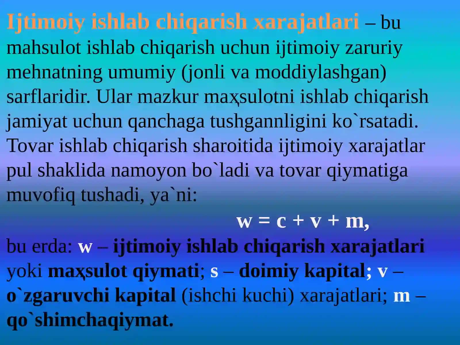 Ijtimoiy ishlab chiqarish xarajatlari va foydasi 2