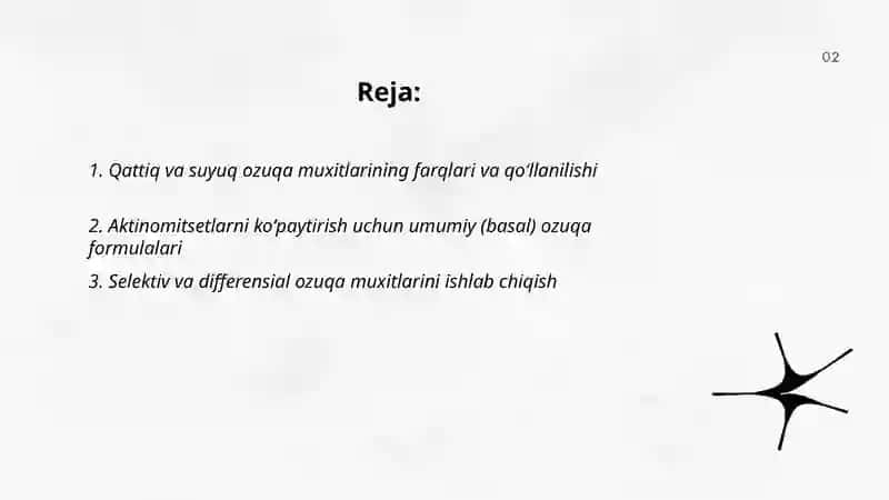 Antagonistik aktinomitsetlarni kopaytirishda ishlatiladigan ozuqa muxitlari 2