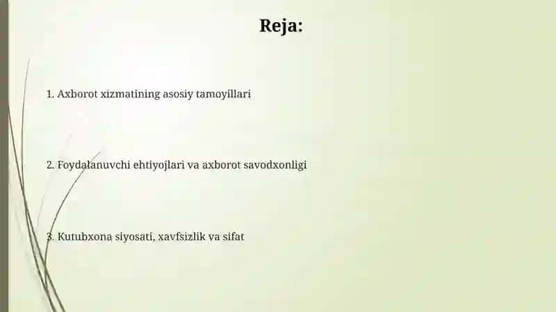 Foydalanuvchilarga kutubxona axborot xizmati ko'rsatish tamoyillari 2