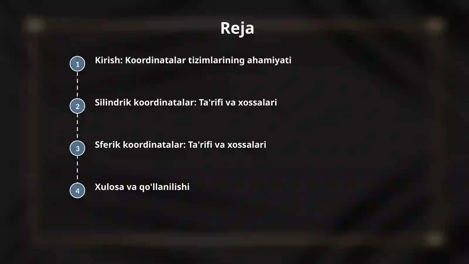 Silindrik koordinatalar sistemasi. Sferik  koordinatalar sistemasi. 2
