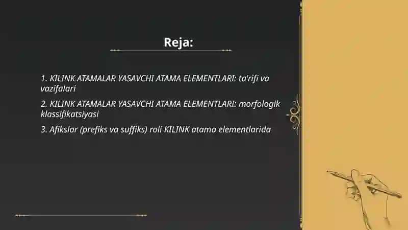 KILINK ATAMALAR YASAVCHI ATAMA ELEMENTLARI 2