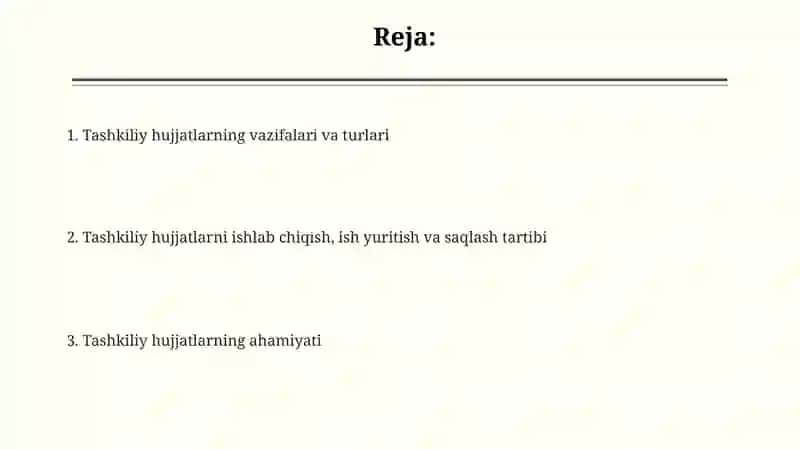 Tashkiliy hujjatlarning vazifasi 2