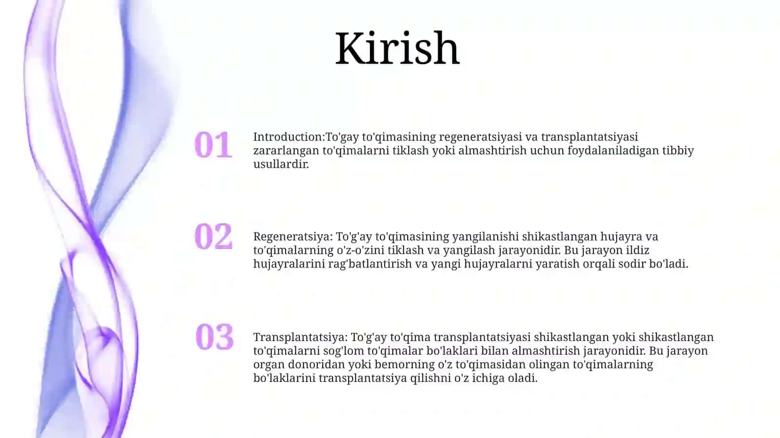 To'Gay To'Qimasining Regeneratsiyasi Va Transplantatsiyasi 2