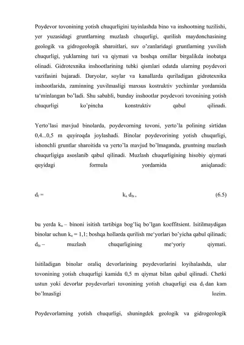 CHO'KISHNI CHIZIQLI DEFORMATSIYA USULIDA ANIQLASH 2