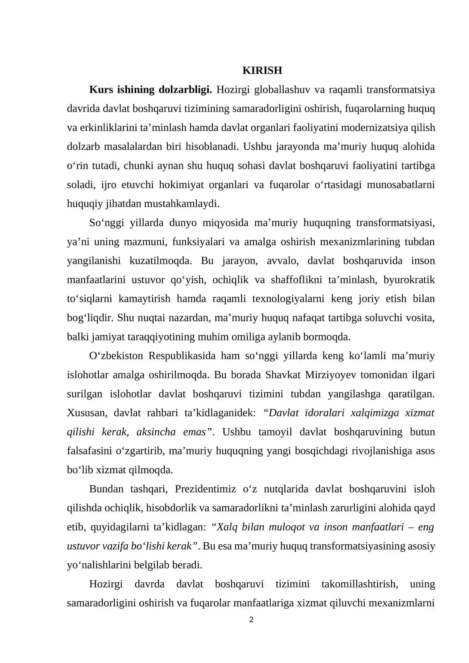 MA’MURIY HUQUQ TRANSFORMATSIYASI TENDENSIYALARI VA MA’MURIY ISLOHOTLAR 2