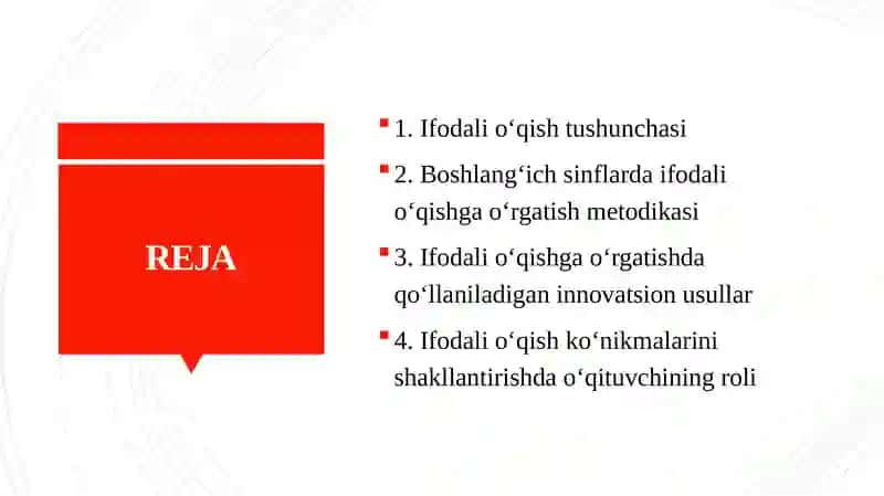 Ifodali O'qishga O'rgatish 2