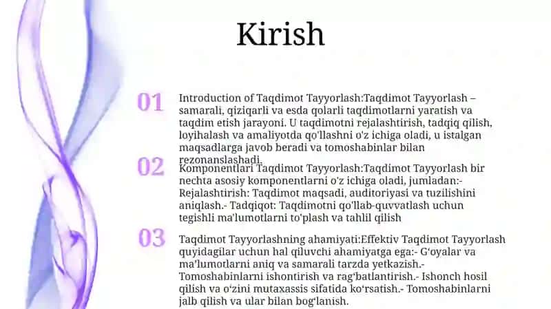 Taqdimot Tayyorlash 2