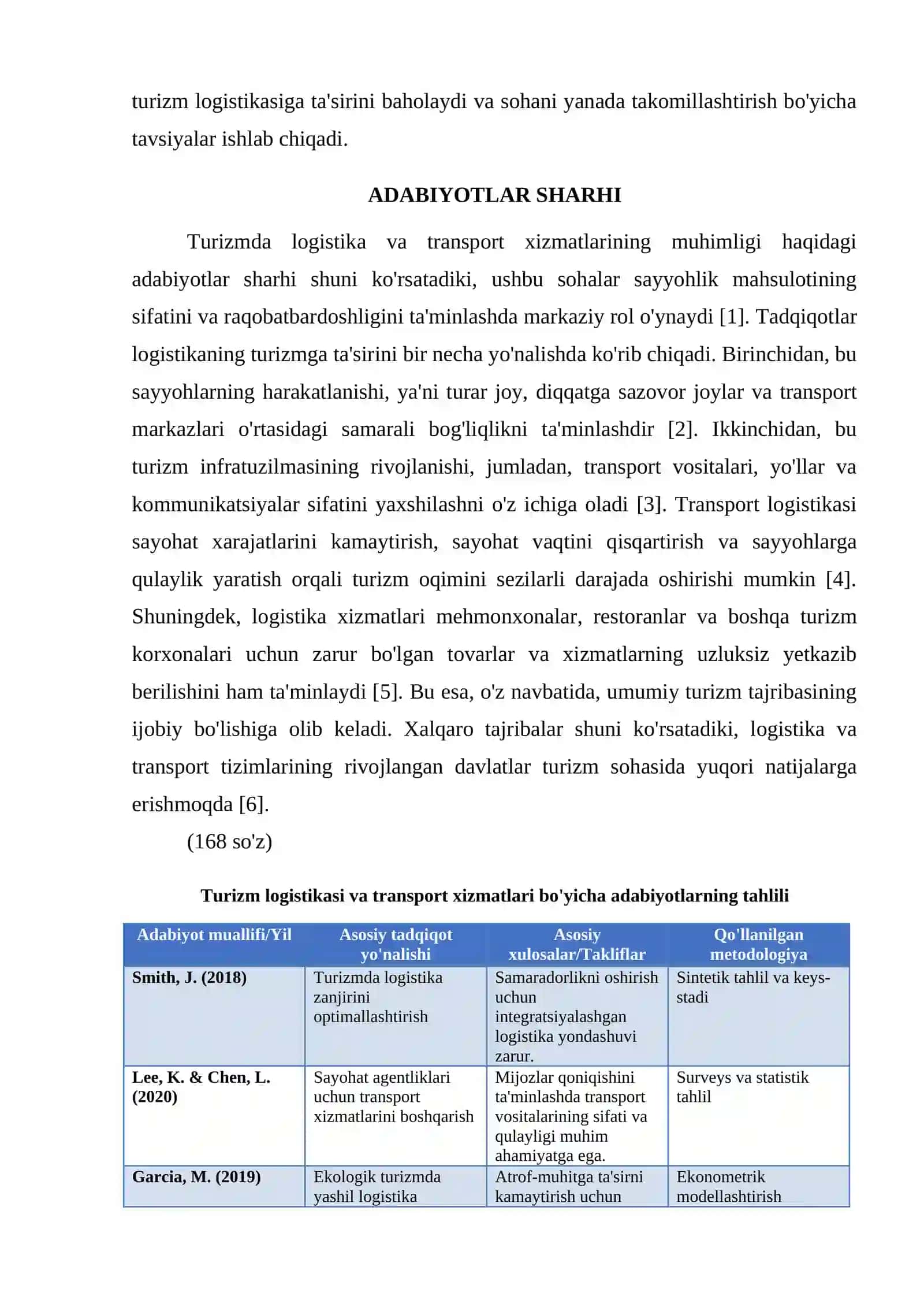 TURIZMDA LOGISTIKA VA TRANSPORT XIZMATLARI 2