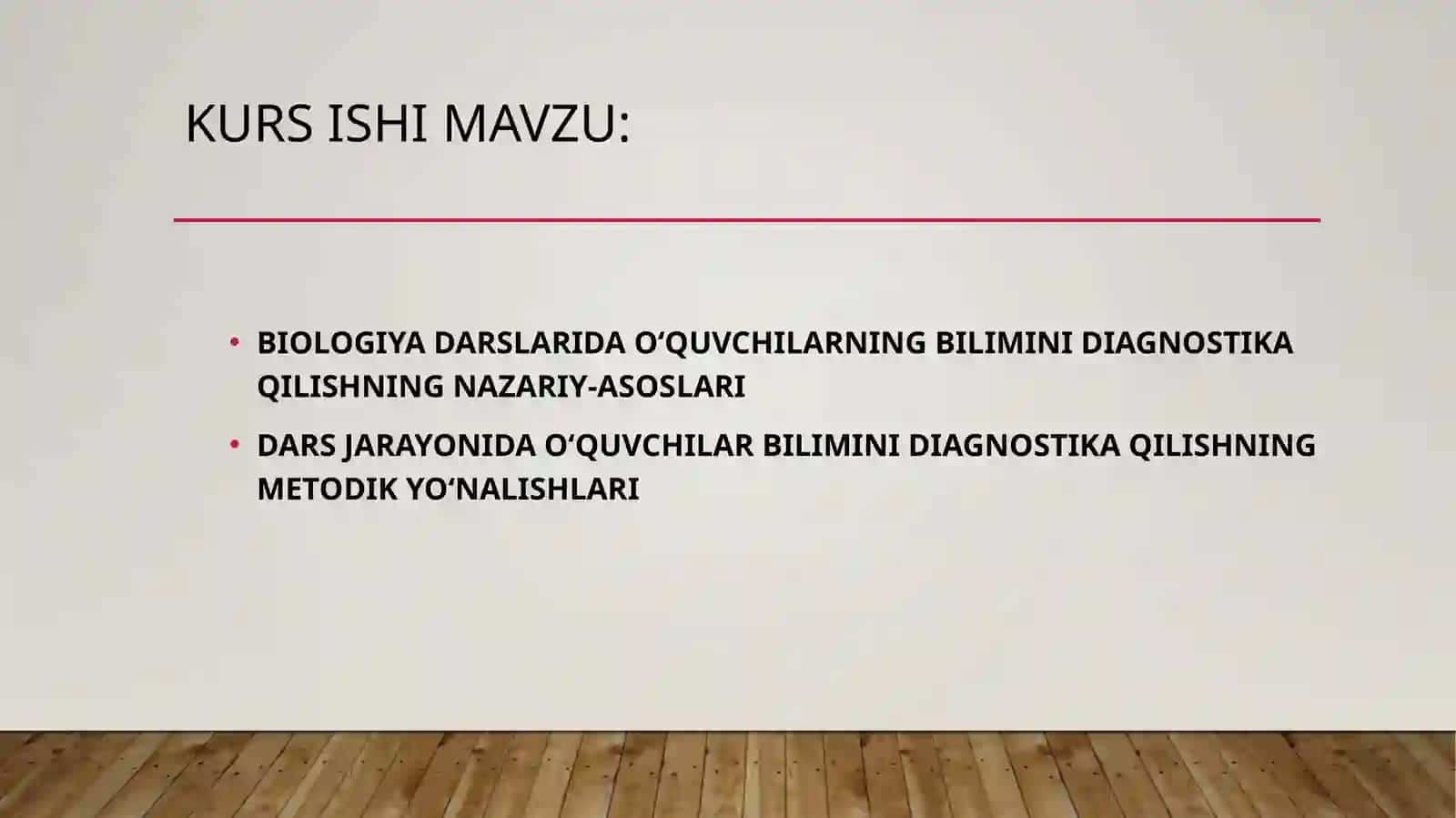 BIOLOGIYA DARSLARIDA O‘QUVCHILARNING BILIMINI DIAGNOSTIKA QILISH 2
