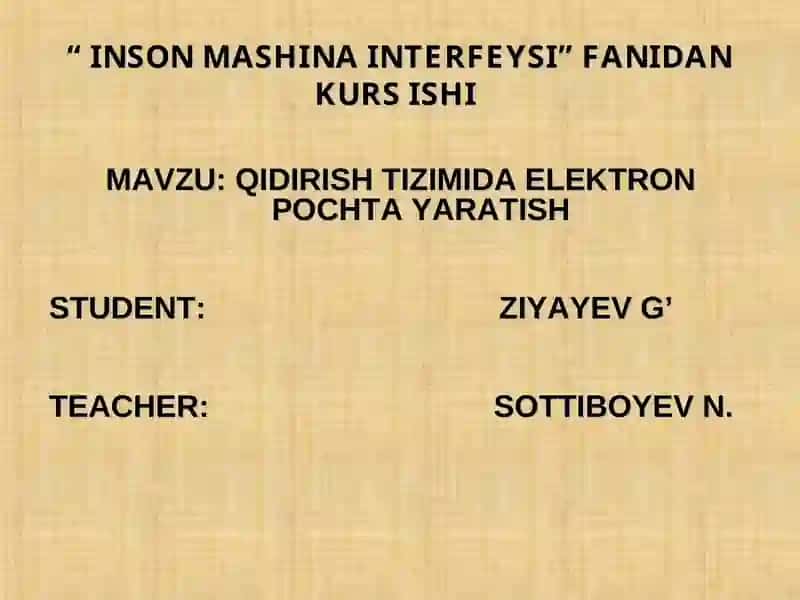 QIDIRISH TIZIMIDA ELEKTRON POCHTA YARATISH 2