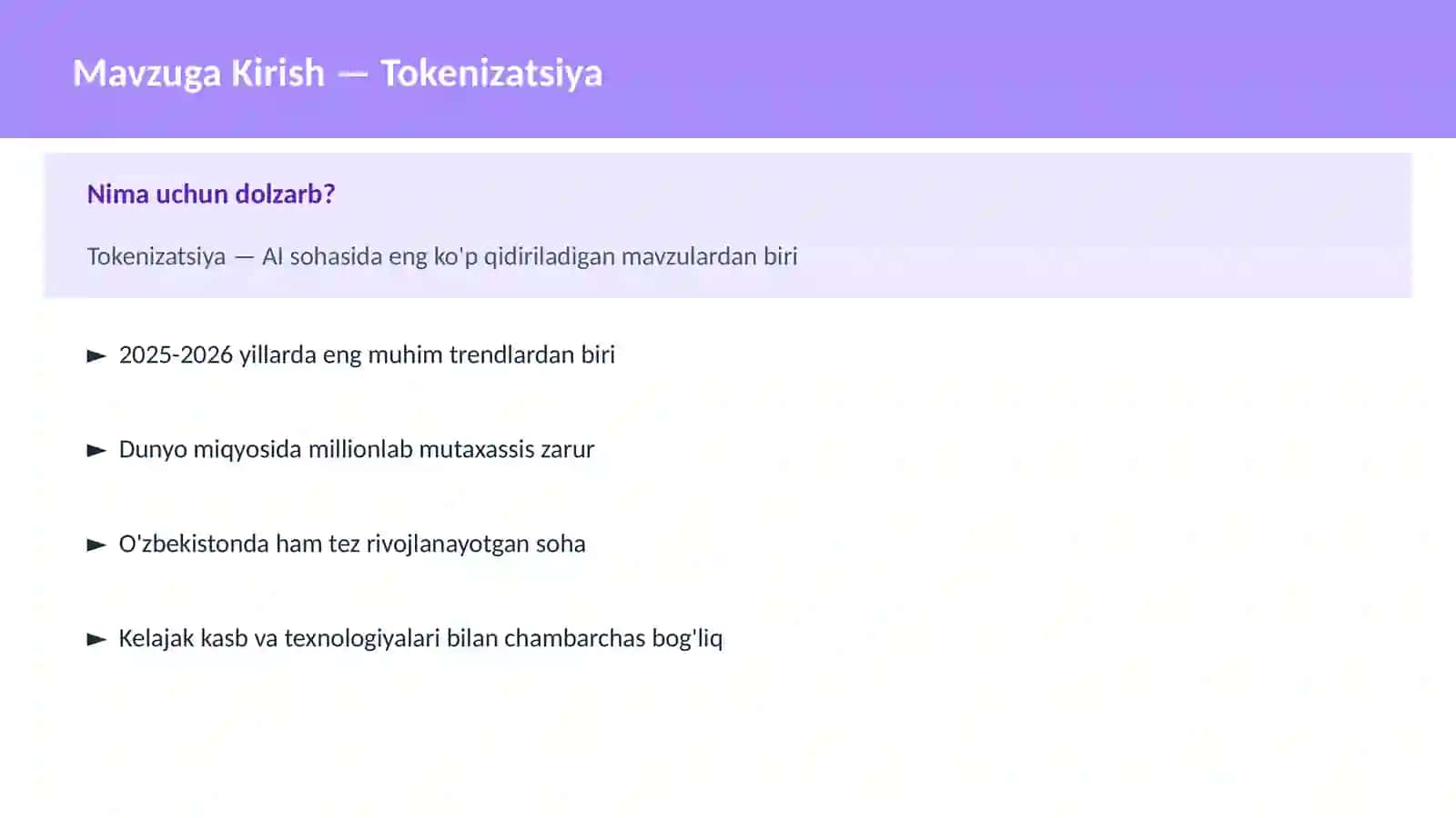 AI | NLP TABIIY TIL QAYTA ISHLASH 2