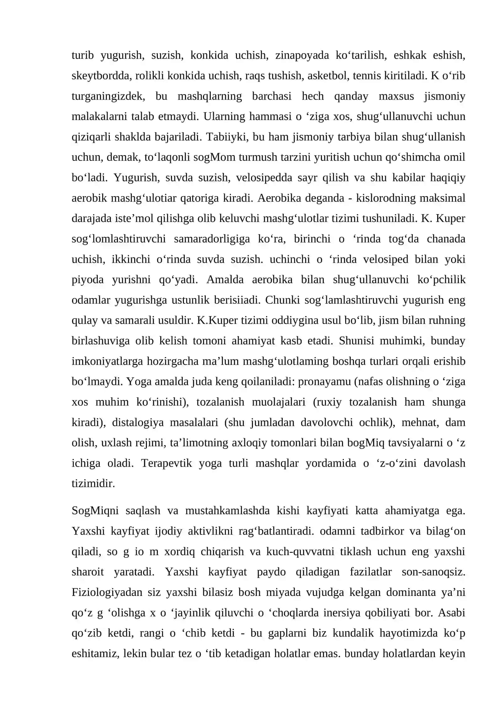 Organizmni tashqi muhitning o‘zgaruvchan sharoitlariga moslashuv mehanizmlarini chiniqtirish lozim 2