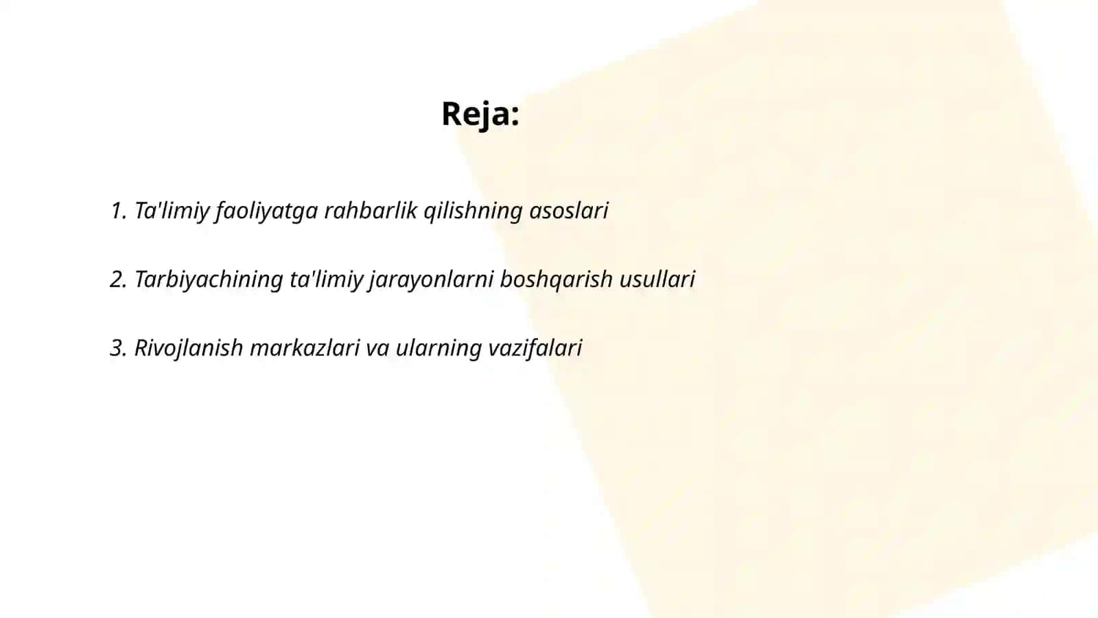 Ta'limiy faoliyatga rahbarlik qilish metodlari 2