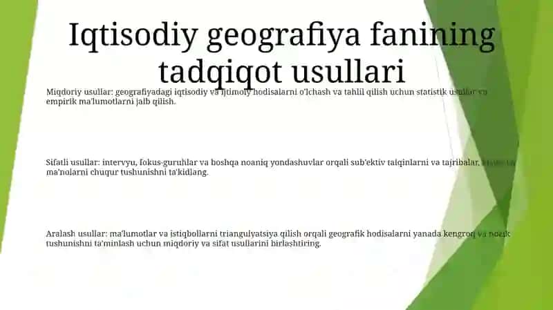 Iqtisodiy Va Ijtimoiy Geografiyaning Tadqiqot Usullarini Tahlil Qilish 2