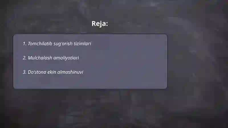 Tomchilatib sugʻorish tizimlari 2