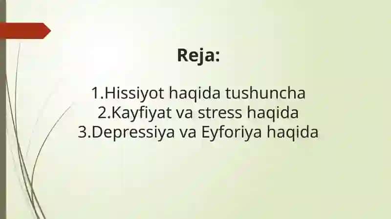 Hissiyot to’g’risida tushuncha 2