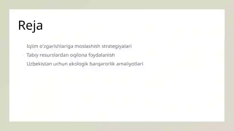 Iqlim o'zgarishlariga moslashish strategiyalari 2