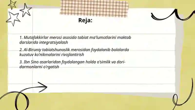 Tabiat bilan tanishtirishda mutafakkirlar merosidan foydalanish 2