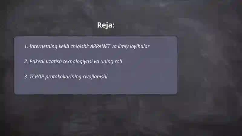 Internetning rivojlanish tarixi 2