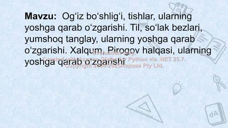 Ogʻiz boʻshligʻi va tishlar anatomiyasi 2
