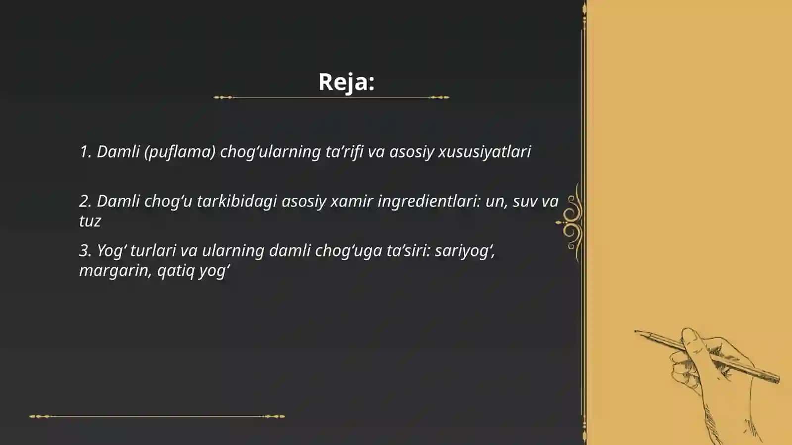 Damli (puflama) chogʻular tarkibi va tasnifi 2