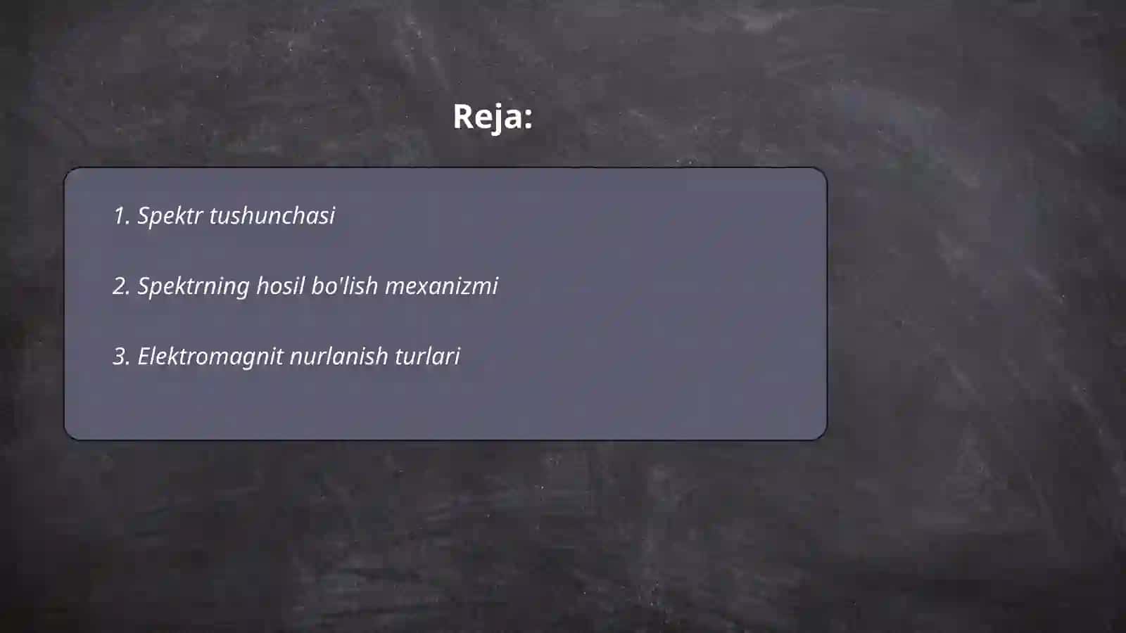Spektrni hosil qilish mexanizmi:tutash spektr va chiziqli spektr 2