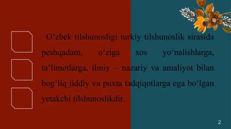 O‘zbek ilmiy tilshunosligining shakllanishi 2